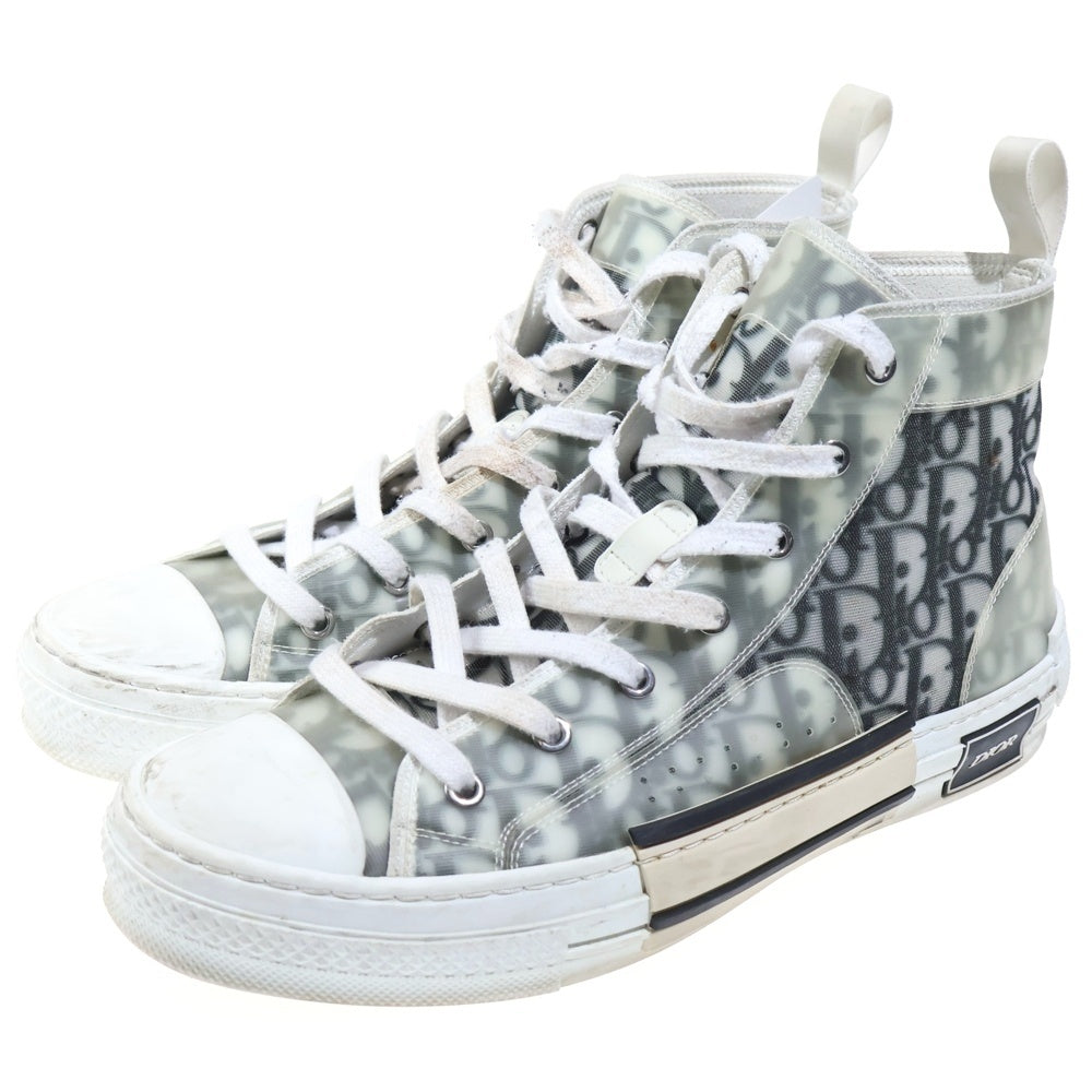 DIOR(ディオール) B23 テクニカルファブリックハイカットスニーカー オブリーク ハイカットシューズ ホワイト/グレー