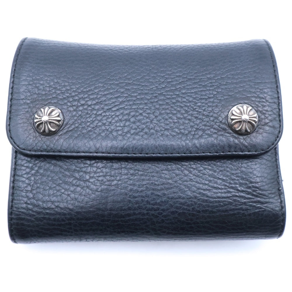CHROME HEARTS(クロムハーツ) WAVE MINI ウェーブミニ レザーウォレット 財布 ブラックBCA373
