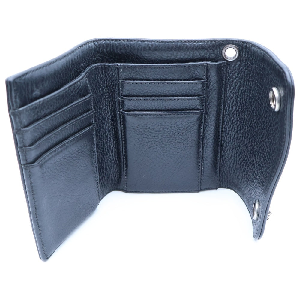 CHROME HEARTS(クロムハーツ) WAVE MINI ウェーブミニ レザーウォレット 財布 ブラックBCA373