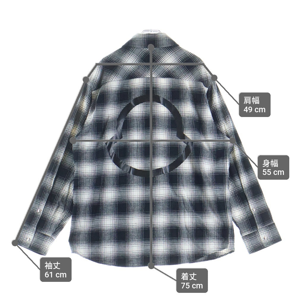 MONCLER(モンクレール) CAMICIA チェック長袖シャツ ブラック/ホワイト H10912F00002 549XX