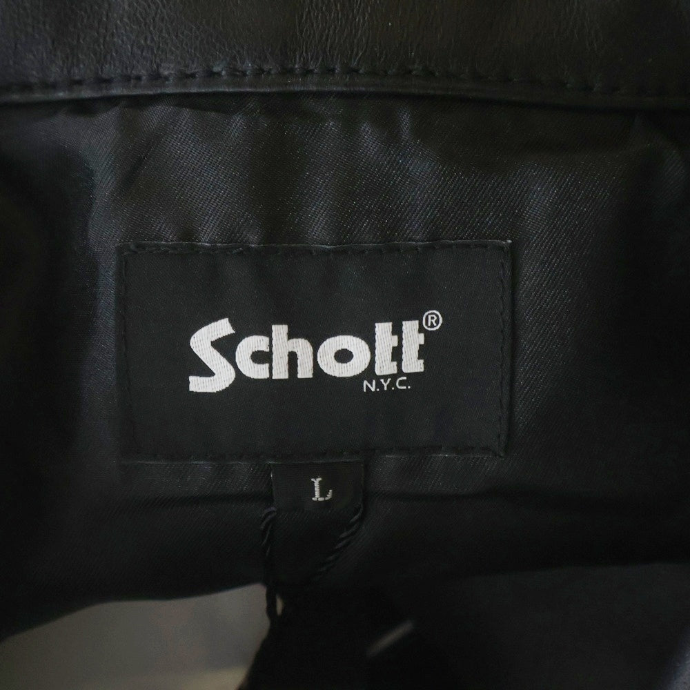 SCHOTT(ショット) LAMB LEATHER COVERALL JACKET ラムレザージャケット レザーカバーオール ブラック 3111050
