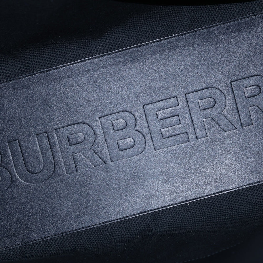 BURBERRY(バーバリー) チェックエンボス加工 レザートートバッグ ブラック 8049028