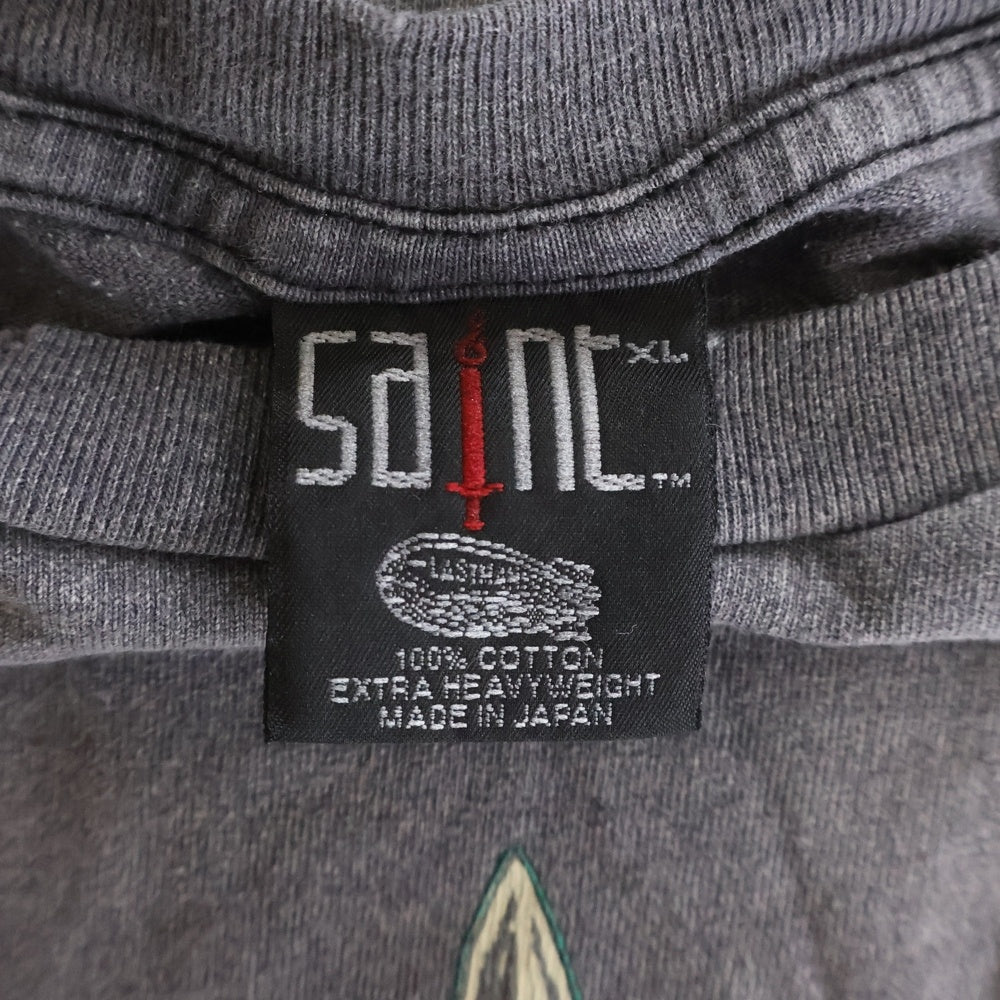 SAINT MICHAEL(セントマイケル) ×LASTMAN ラストマン ヴィンテージ加工グラフィック半袖Tシャツ カットソー グレー SM-YS8-0000-C44