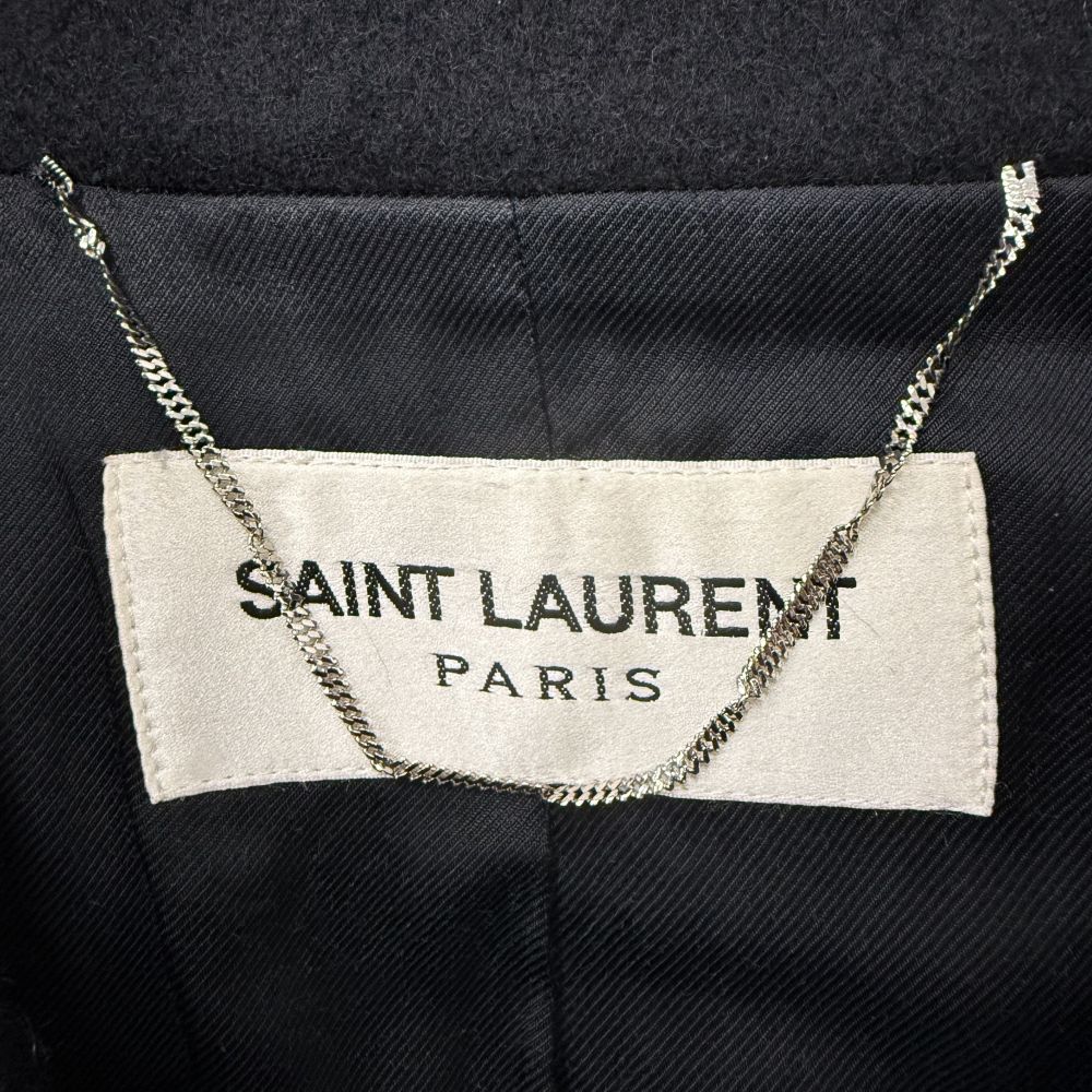 SAINT LAURENT PARIS(サンローランパリ) 碇ボタンダブルブレストチェスターコート ウールコート ブラック 354712 Y980F