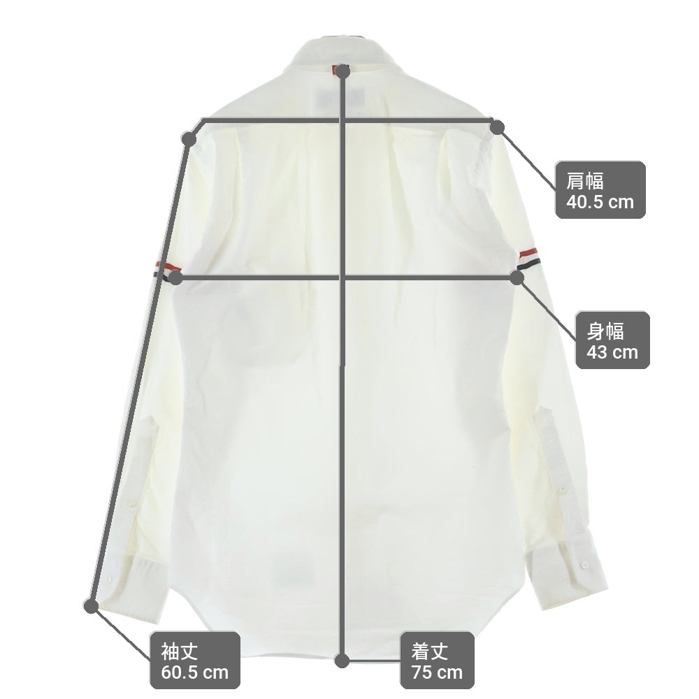 THOM BROWNE(トムブラウン) 4BAR オックスフォードボタンダウン 長袖シャツ ホワイト MWL150E-06177100