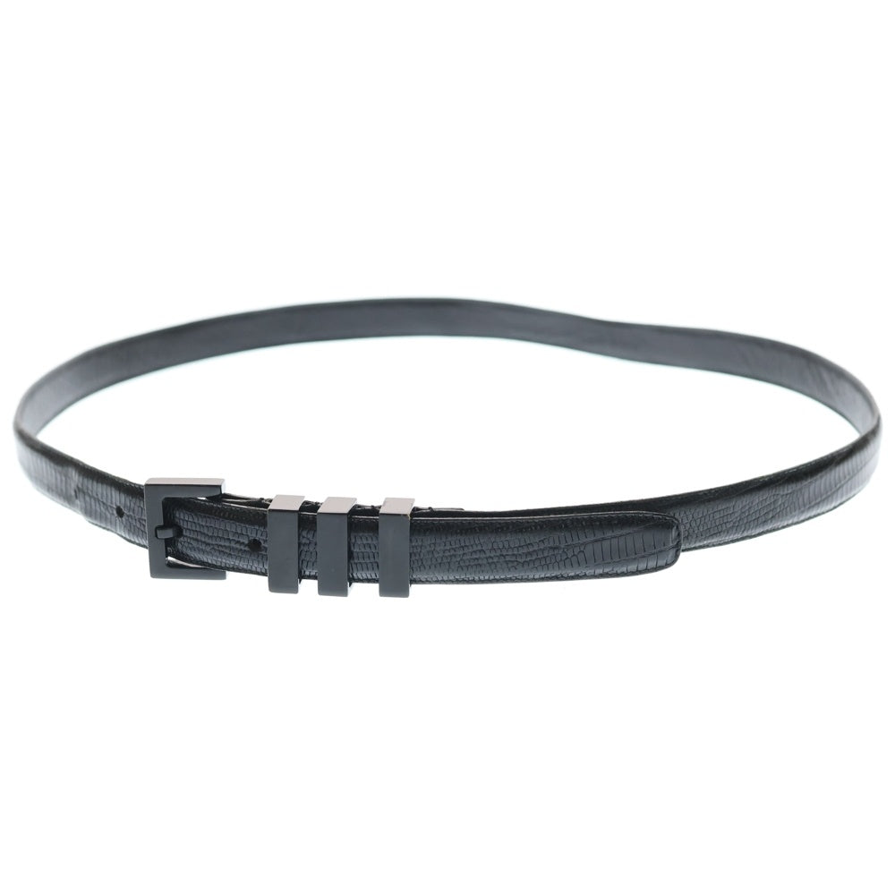 SAINT LAURENT PARIS(サンローランパリ) 3連バックル レザー ベルト ブラック GRZ314630