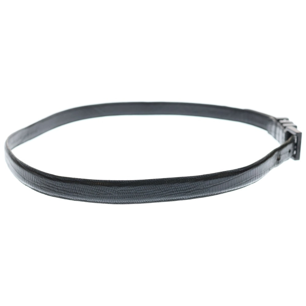 SAINT LAURENT PARIS(サンローランパリ) 3連バックル レザー ベルト ブラック GRZ314630