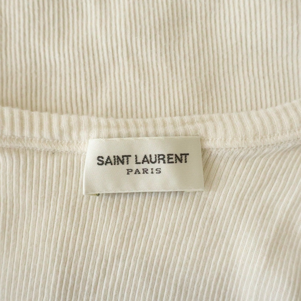 SAINT LAURENT PARIS(サンローランパリ) カサンドラ エンブロイダリー ロゴ リブタンクトップ ベージュ 761275 Y37EC