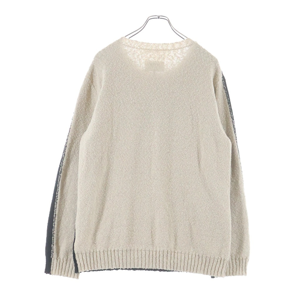 MM6 Maison Margiela(エムエムシックスメゾンマルジェラ) 25SS カレッジロゴ バイカラー ニット セーター ブラック/アイボリー SH0HL0025 M13084