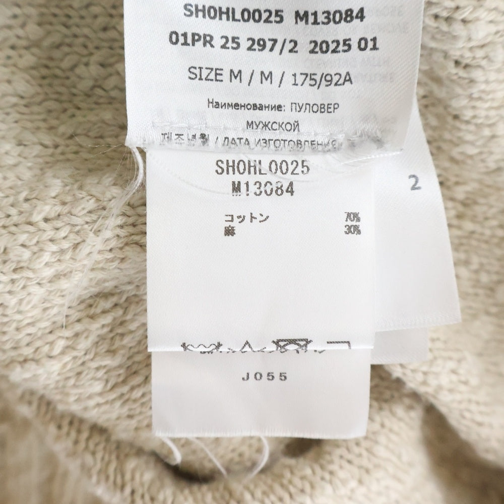 MM6 Maison Margiela(エムエムシックスメゾンマルジェラ) 25SS カレッジロゴ バイカラー ニット セーター ブラック/アイボリー SH0HL0025 M13084