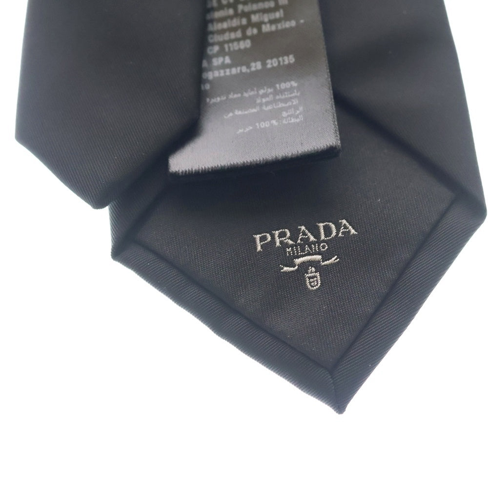 PRADA(プラダ) ナイロン トライアングルロゴ ギャバジン ネクタイ ブラック