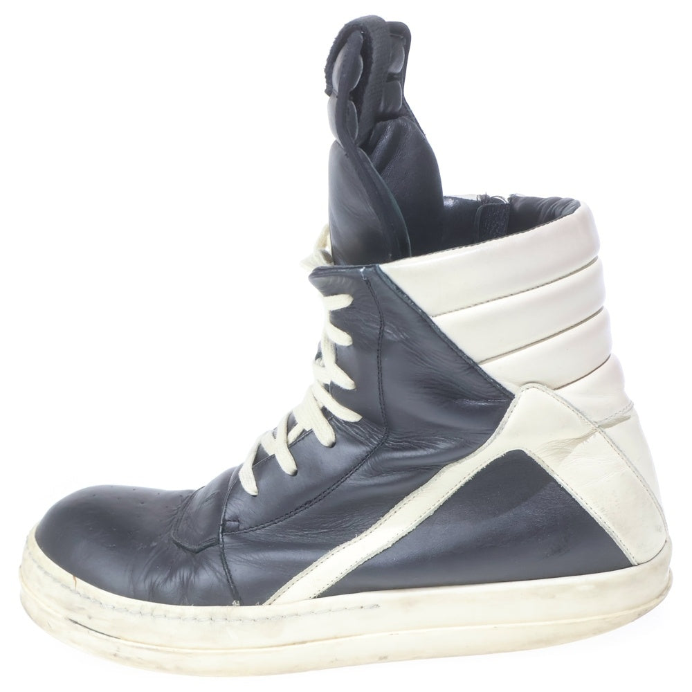 Rick Owens(リックオウエンス) Geobasket ジオバスケット スエードレザー ハイカットスニーカー レザーブーツ ブラック/ホワイト