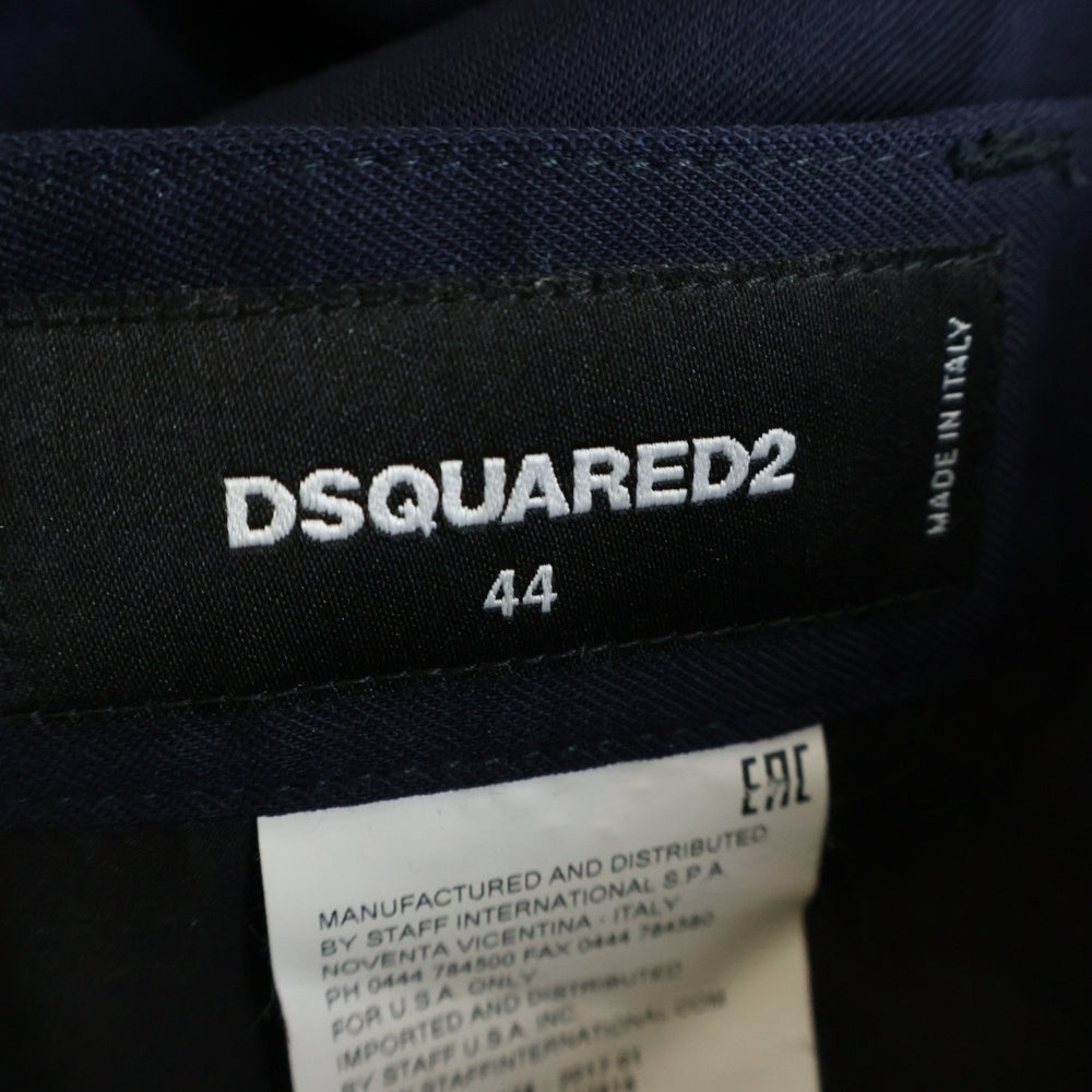 DSQUARED2(ディースクエアード) トロピカルウールテーパードパンツ スラックスパンツ ネイビー S74KB0009