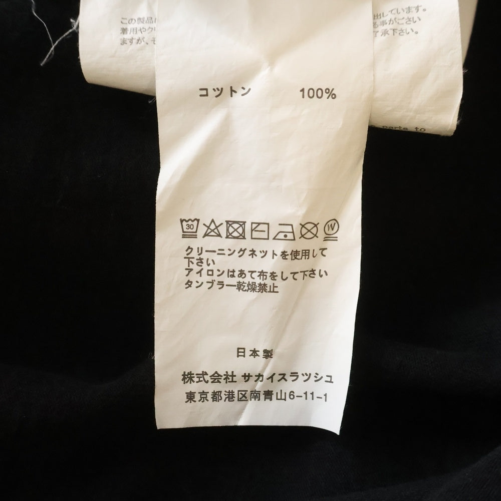 Sacai(サカイ) 20AW Einstein Tee アインシュタイン 半袖Tシャツ ブラック 20-0117S