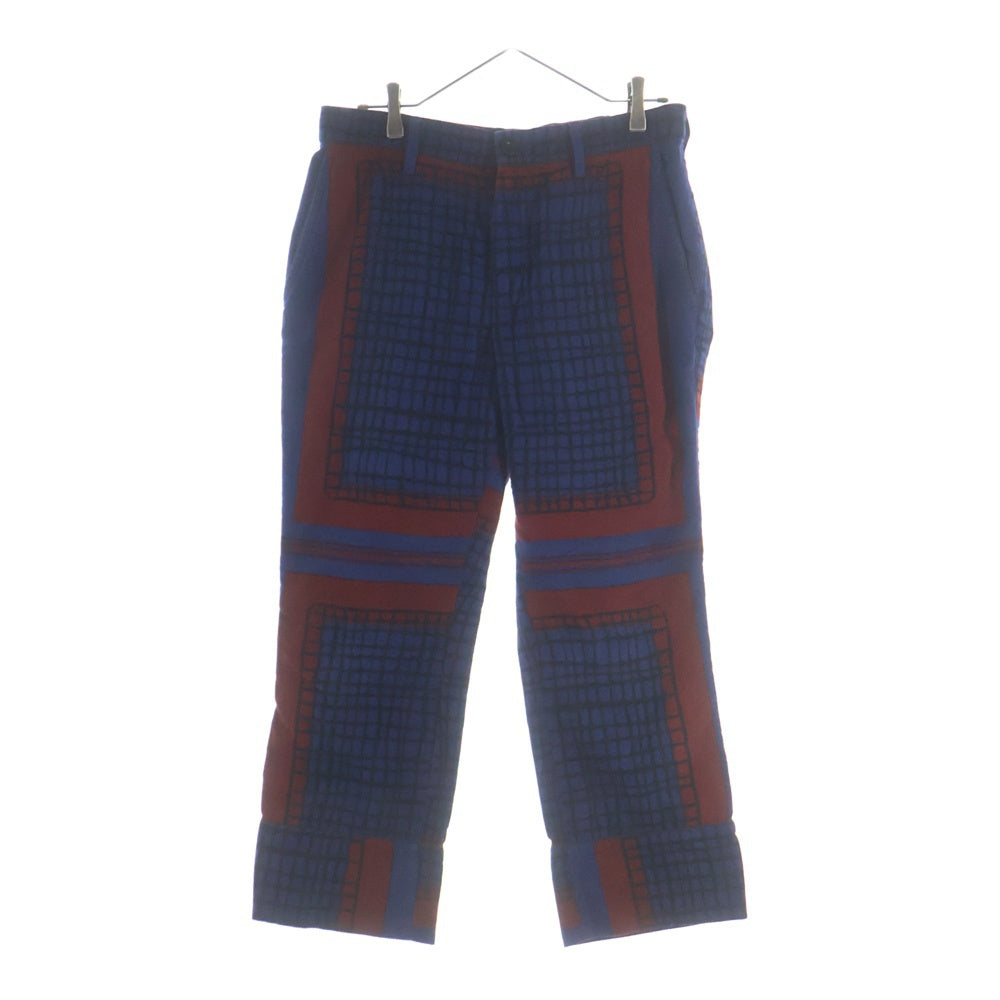 Sacai(サカイ) COTTON PANTS コットンパンツ ブルー/レッド 16-01146M