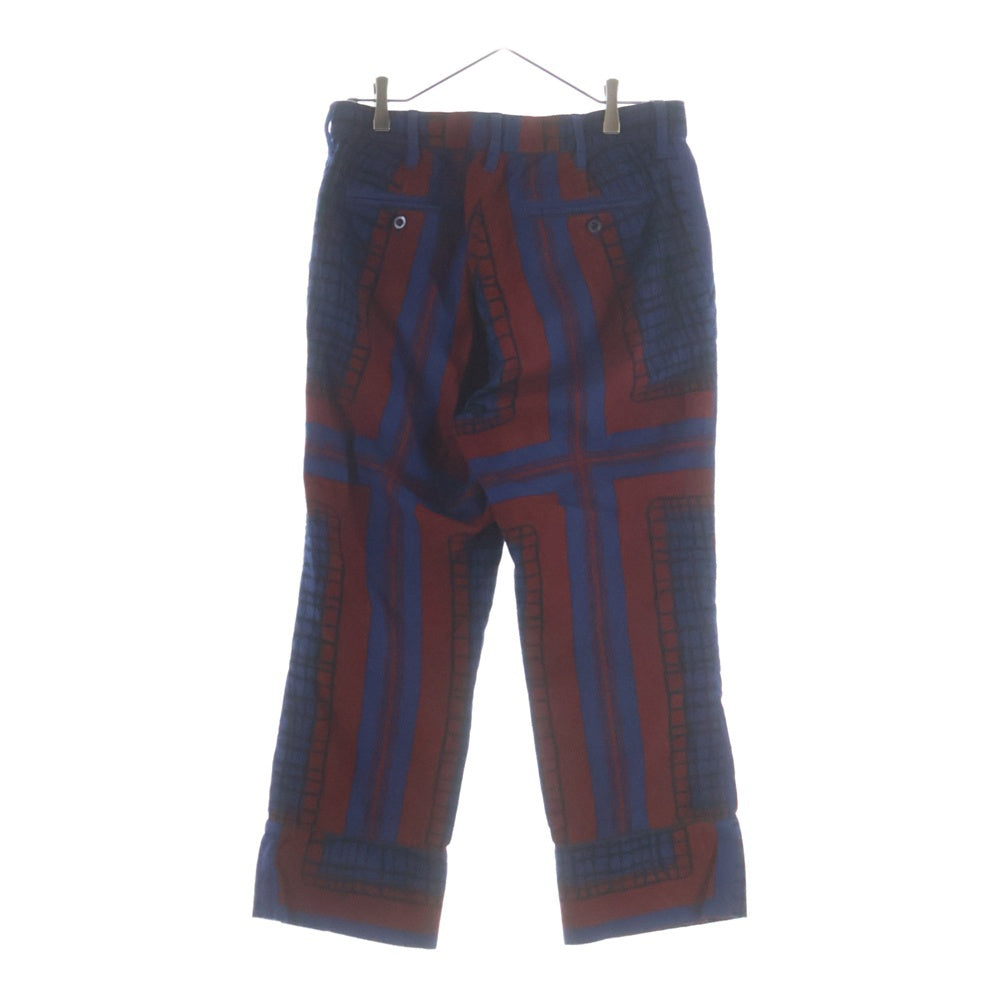 Sacai(サカイ) COTTON PANTS コットンパンツ ブルー/レッド 16-01146M
