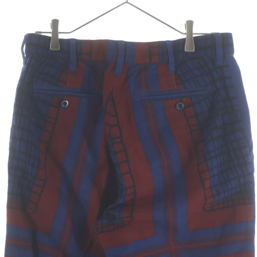Sacai(サカイ) COTTON PANTS コットンパンツ ブルー/レッド 16-01146M