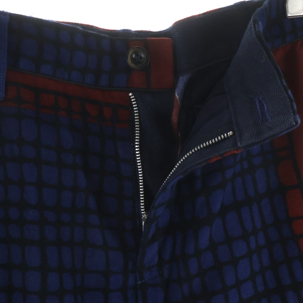 Sacai(サカイ) COTTON PANTS コットンパンツ ブルー/レッド 16-01146M