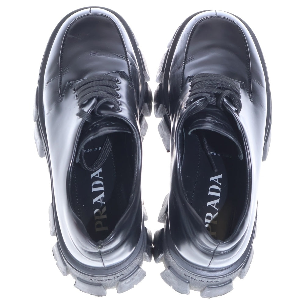 PRADA(プラダ) モノリス ブラッシュド レザー レースアップ シューズ ブラック 708 レディース