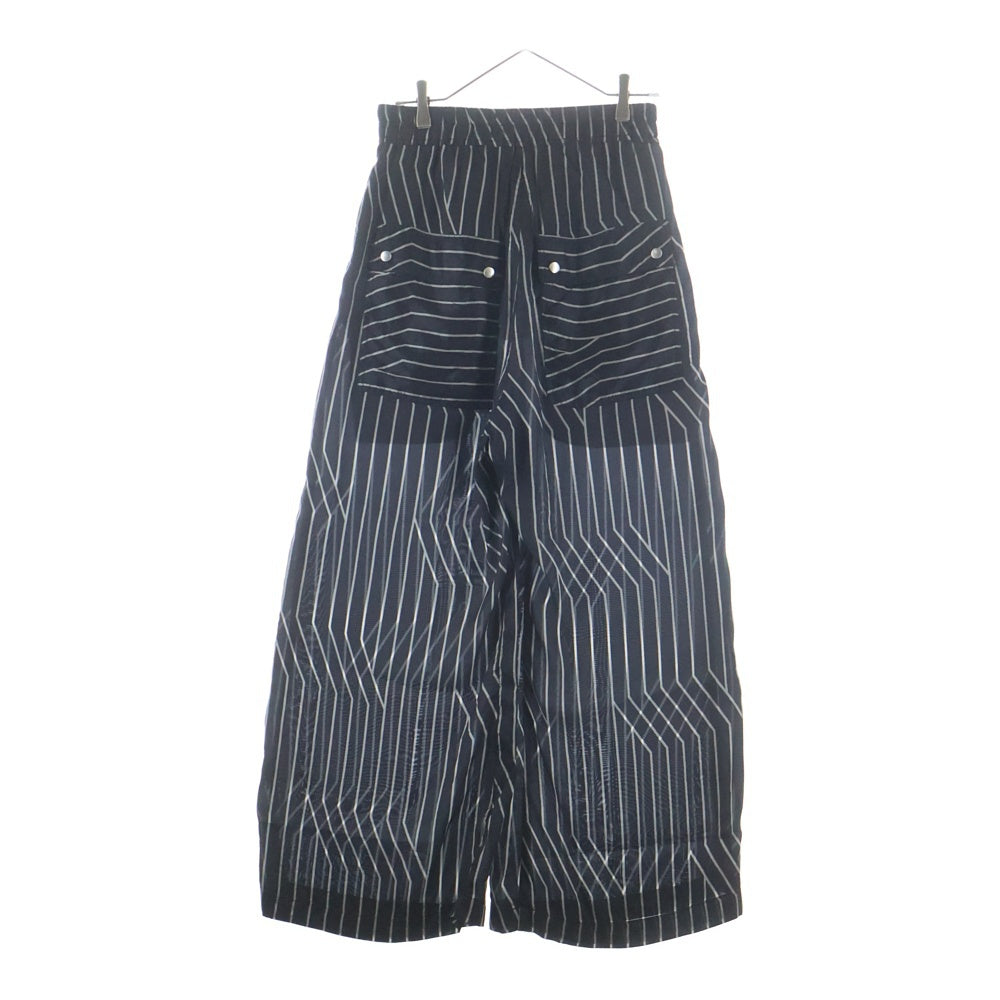 Rick Owens(リックオウエンス) 23SS WIDE BELA PANTS ストライプワイドベラパンツ ブラック/ホワイト RU01C4366-JP1