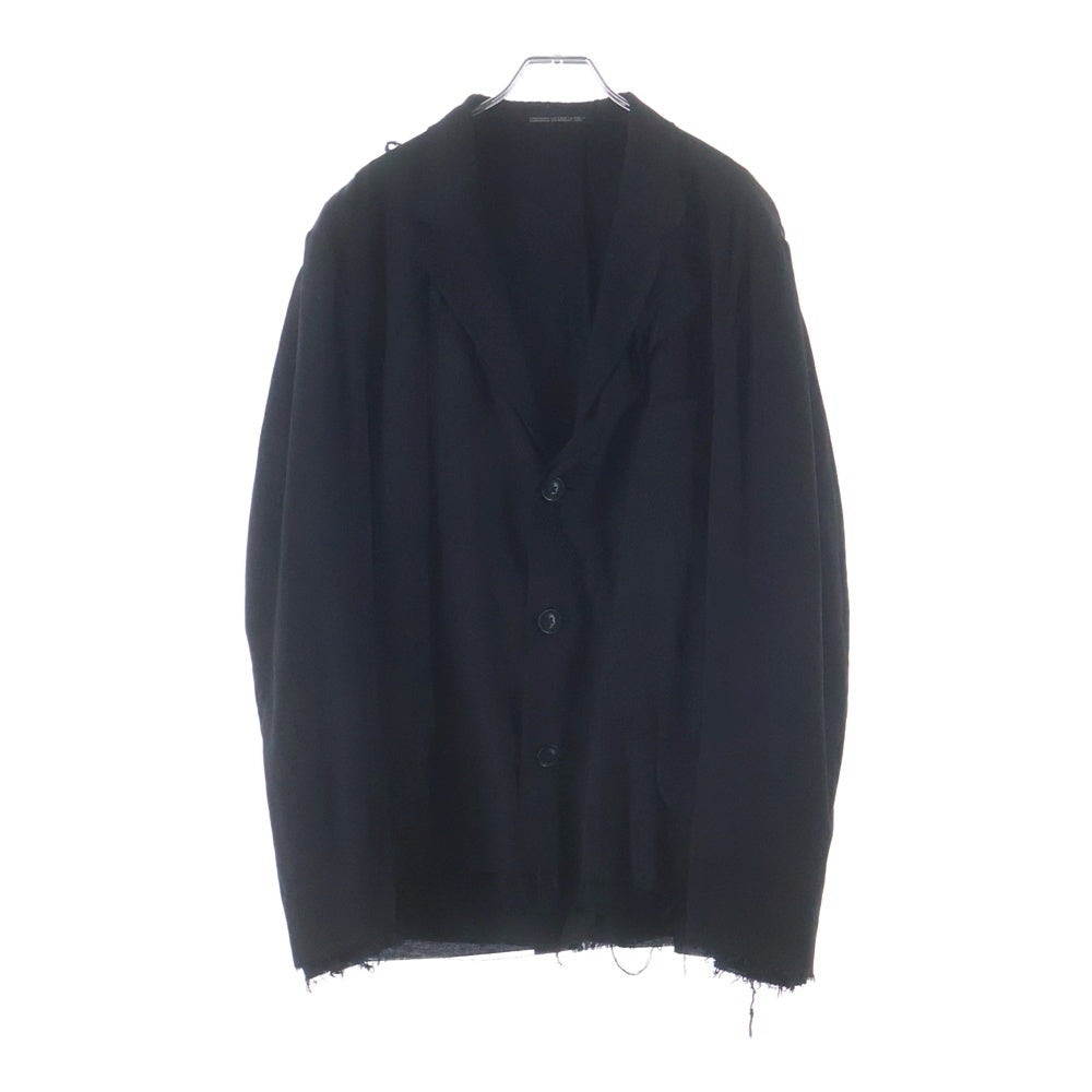 Yohji Yamamoto POUR HOMME(ヨウジヤマモト プールオム) 15AW 3重裁断ジャケットテーラードジャケット カットオフ加工シングルジャケット ブラック HY-J22-803