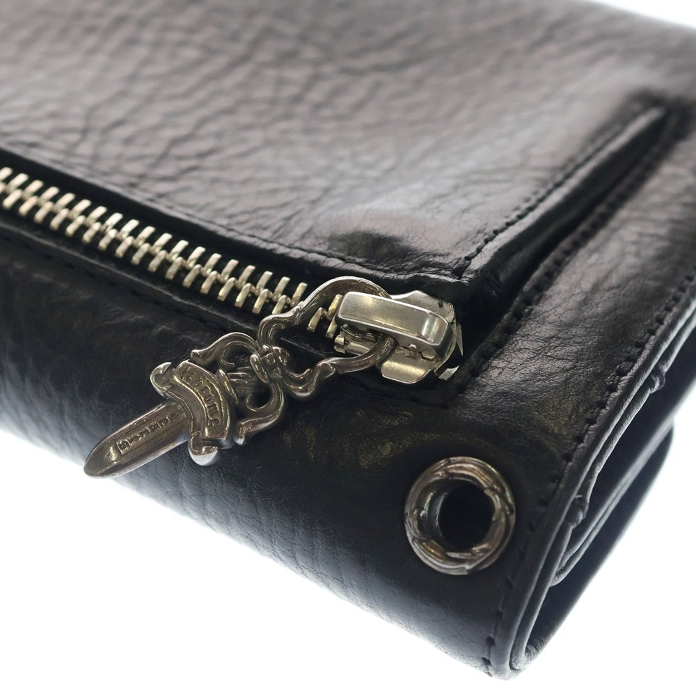 CHROME HEARTS(クロムハーツ) WAVE ウェーブ レザーウォレット 財布 ブラック BCA375