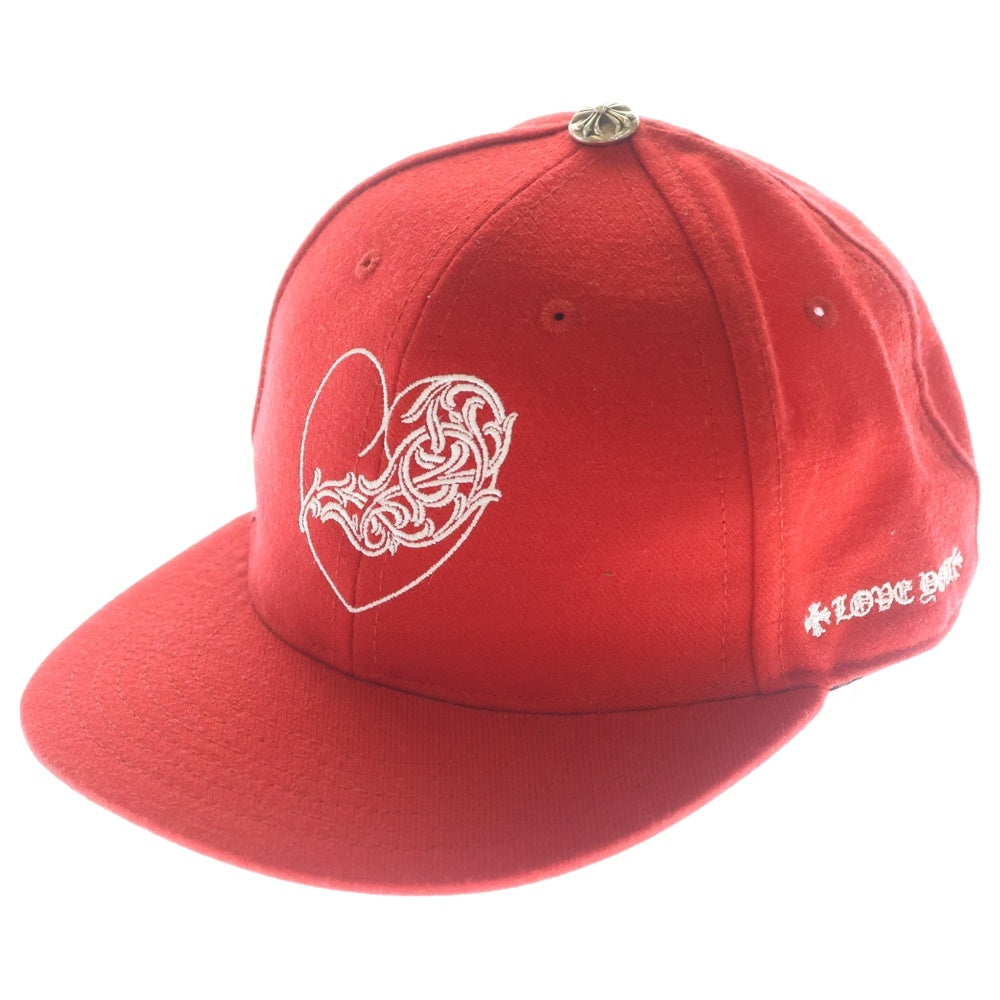 CHROME HEARTS(クロムハーツ) CH HAT ハートロゴ刺繍ベースボールキャップ帽子 レッド