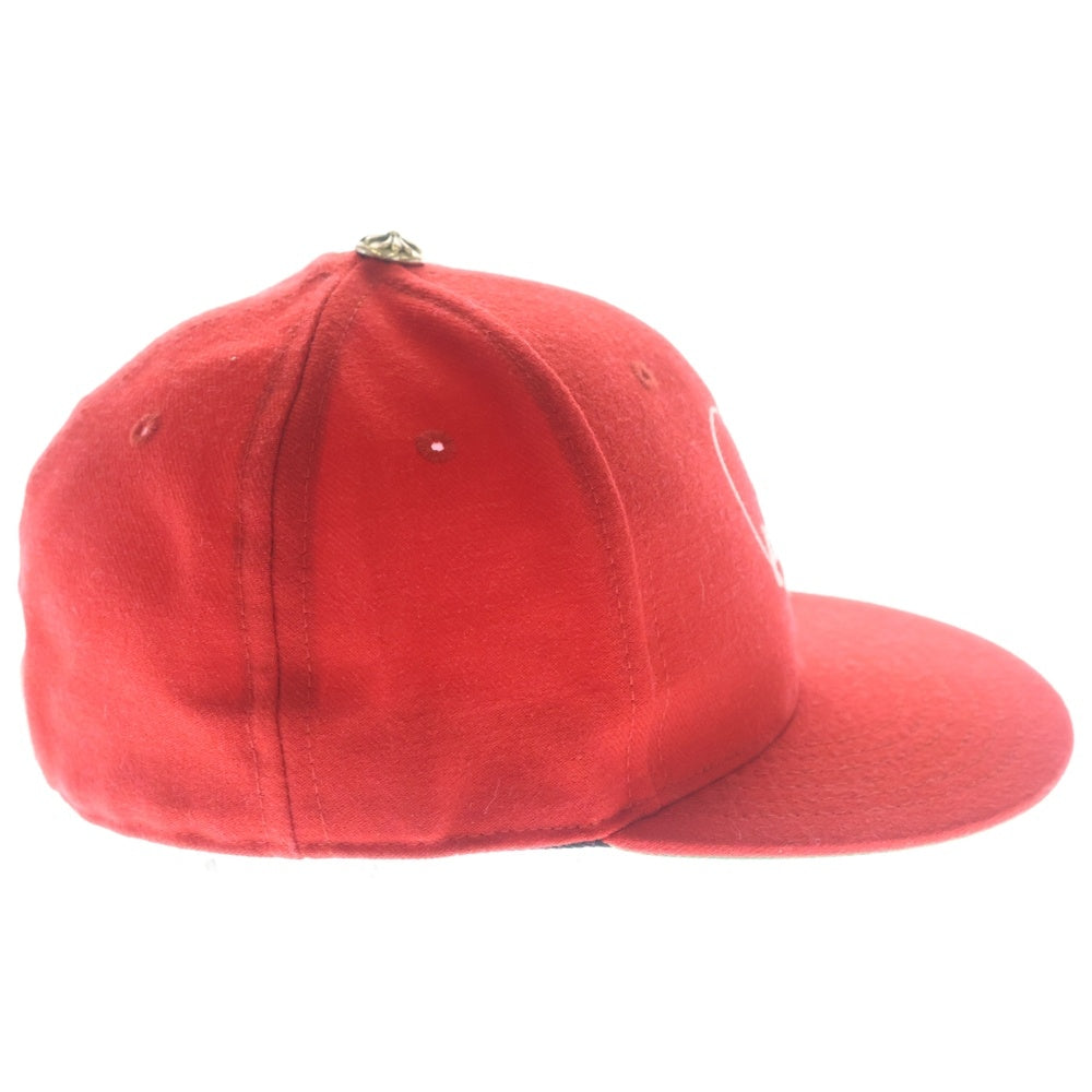 CHROME HEARTS(クロムハーツ) CH HAT ハートロゴ刺繍ベースボールキャップ帽子 レッド