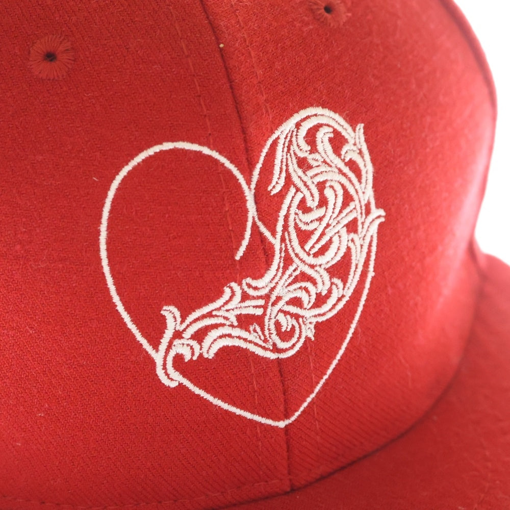 CHROME HEARTS(クロムハーツ) CH HAT ハートロゴ刺繍ベースボールキャップ帽子 レッド