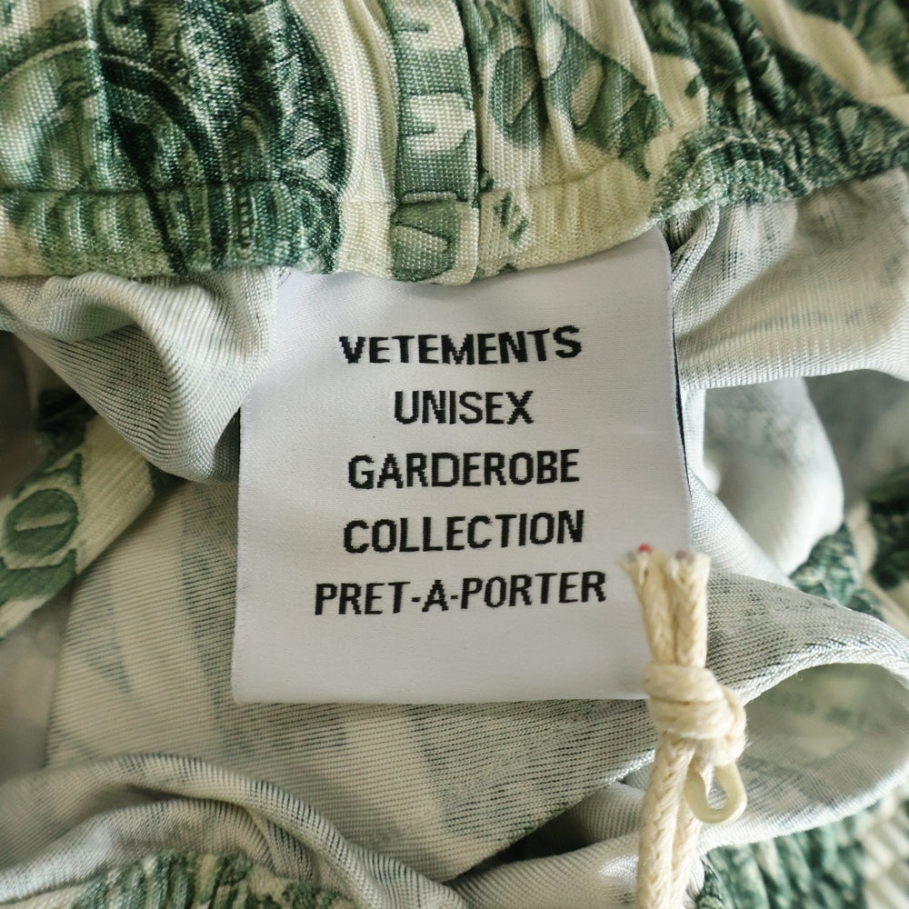 VETEMENTS(ヴェトモン) Fluid Jersey Pants Million Dollar フルイドジャージパンツ グリーン/ホワイト UA53PA500M