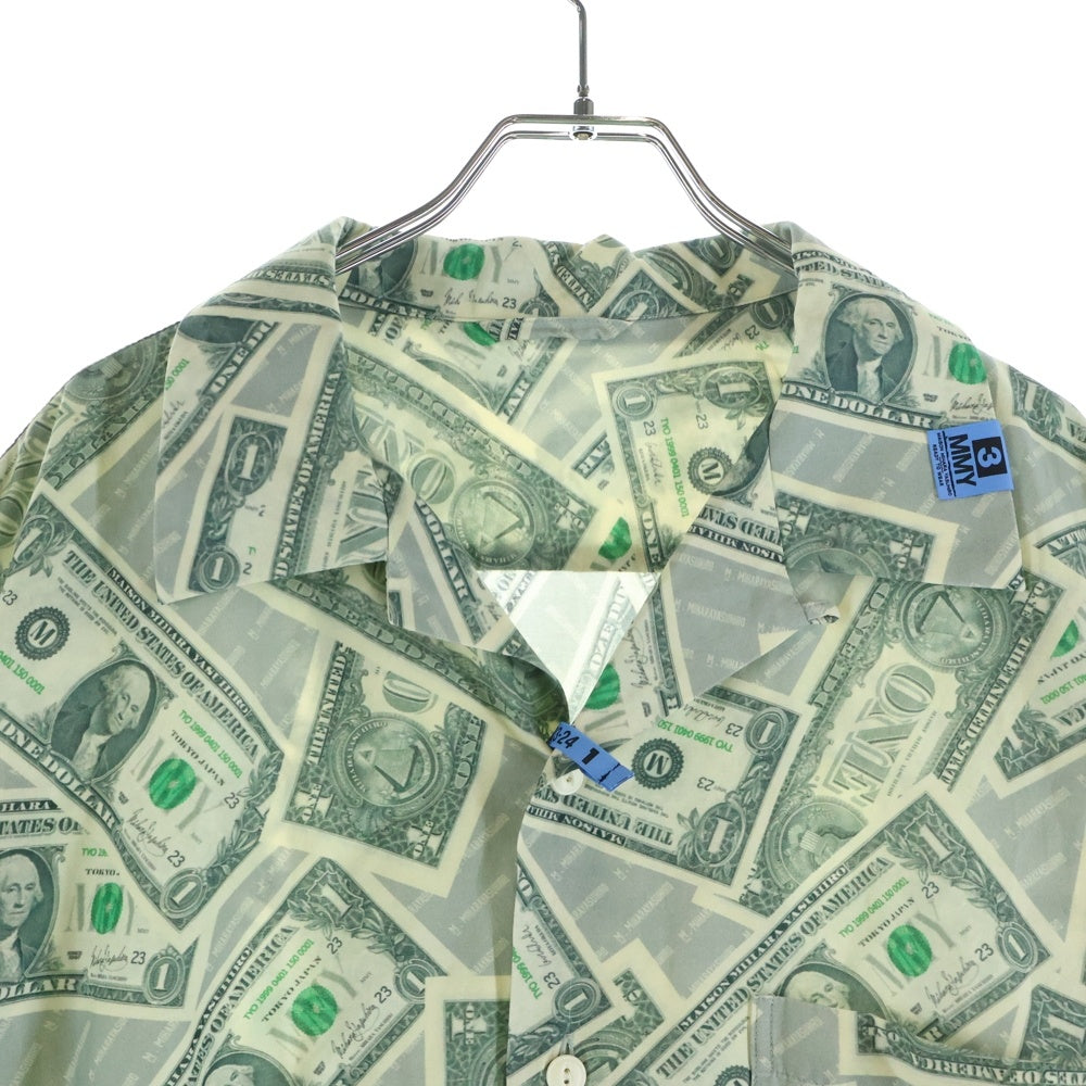 MAISON MIHARAYASUHIRO(メゾンミハラヤスヒロ) Dollar Bill Printed Shirts ドル札プリント 長袖シャツ グリーン/ホワイト A11SH073