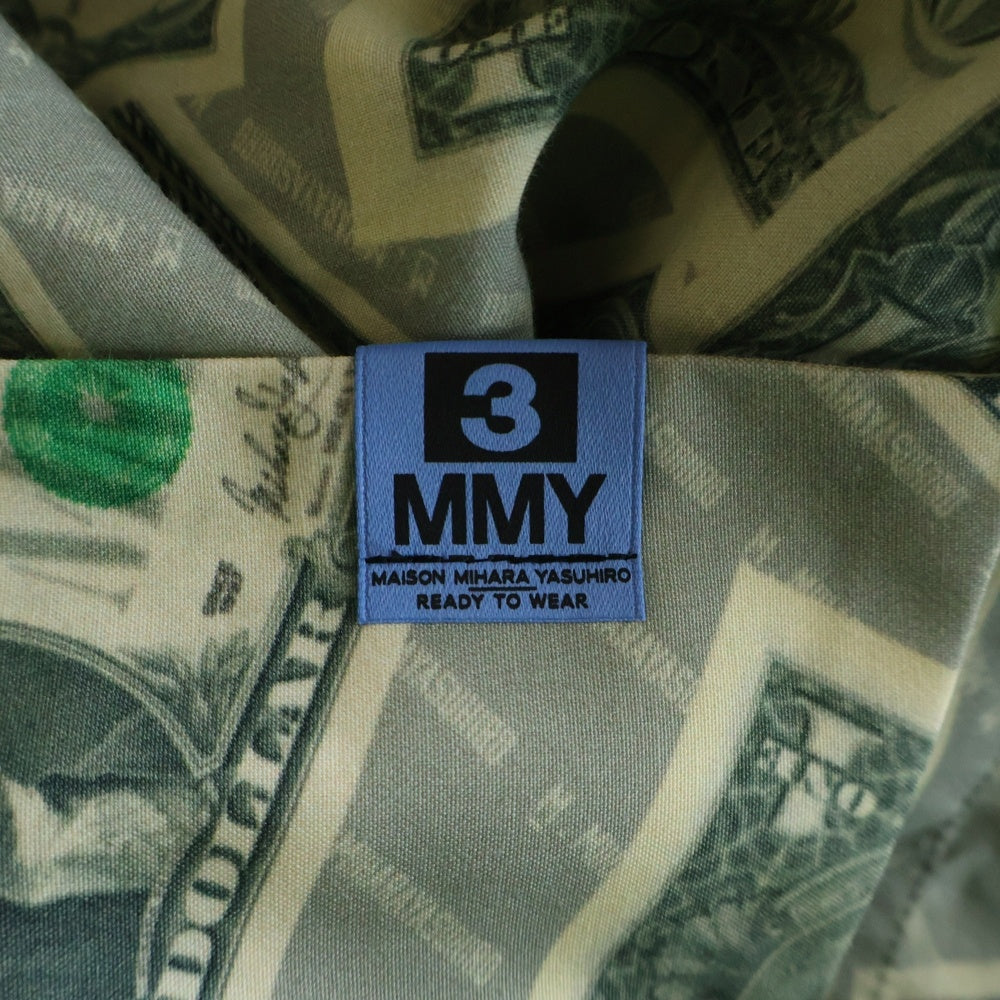 MAISON MIHARAYASUHIRO(メゾンミハラヤスヒロ) Dollar Bill Printed Shirts ドル札プリント 長袖シャツ グリーン/ホワイト A11SH073