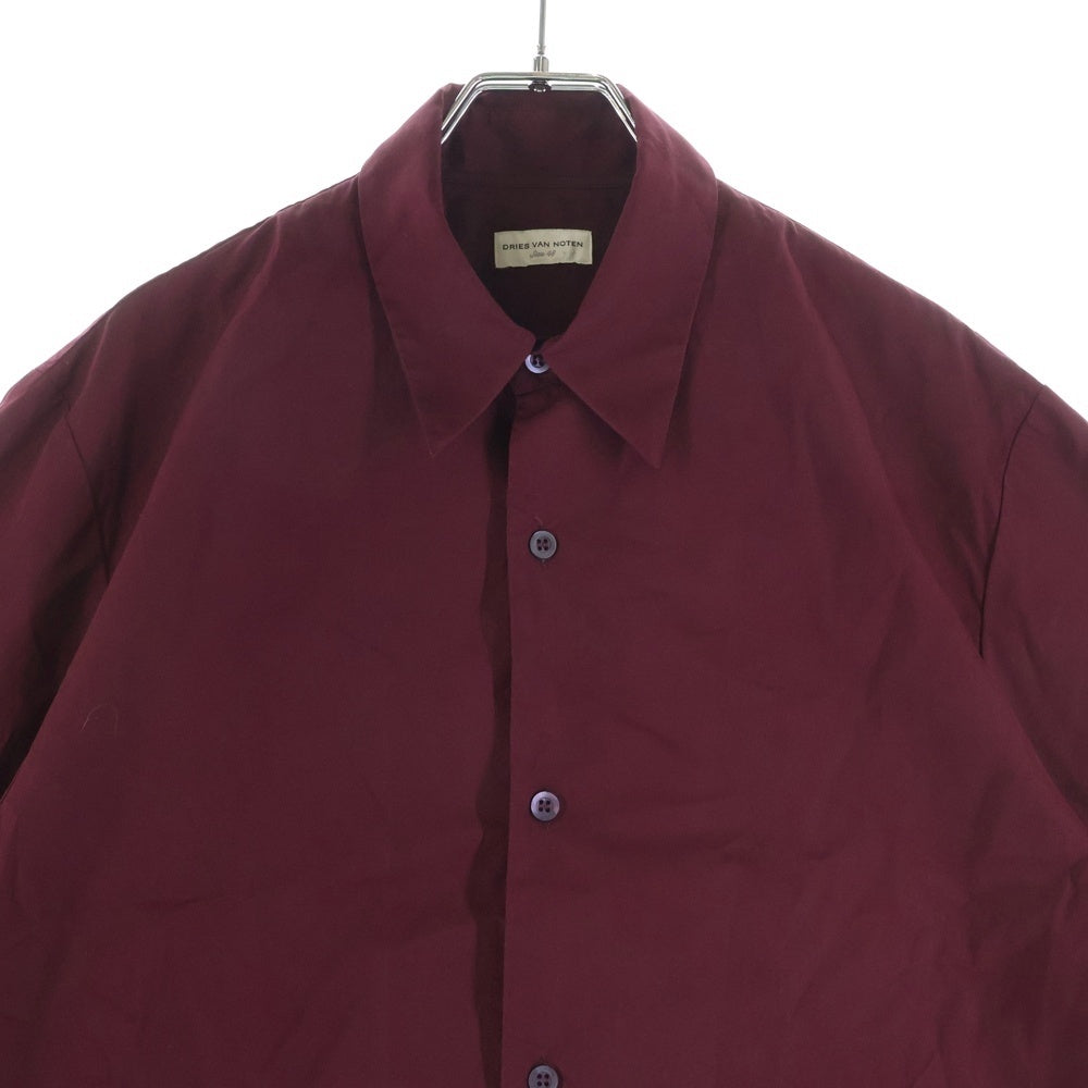 DRIES VAN NOTEN(ドリスヴァンノッテン) 23SS CLASEN 6238 M.W.SHIRT コットンポプリン 半袖シャツ レッド