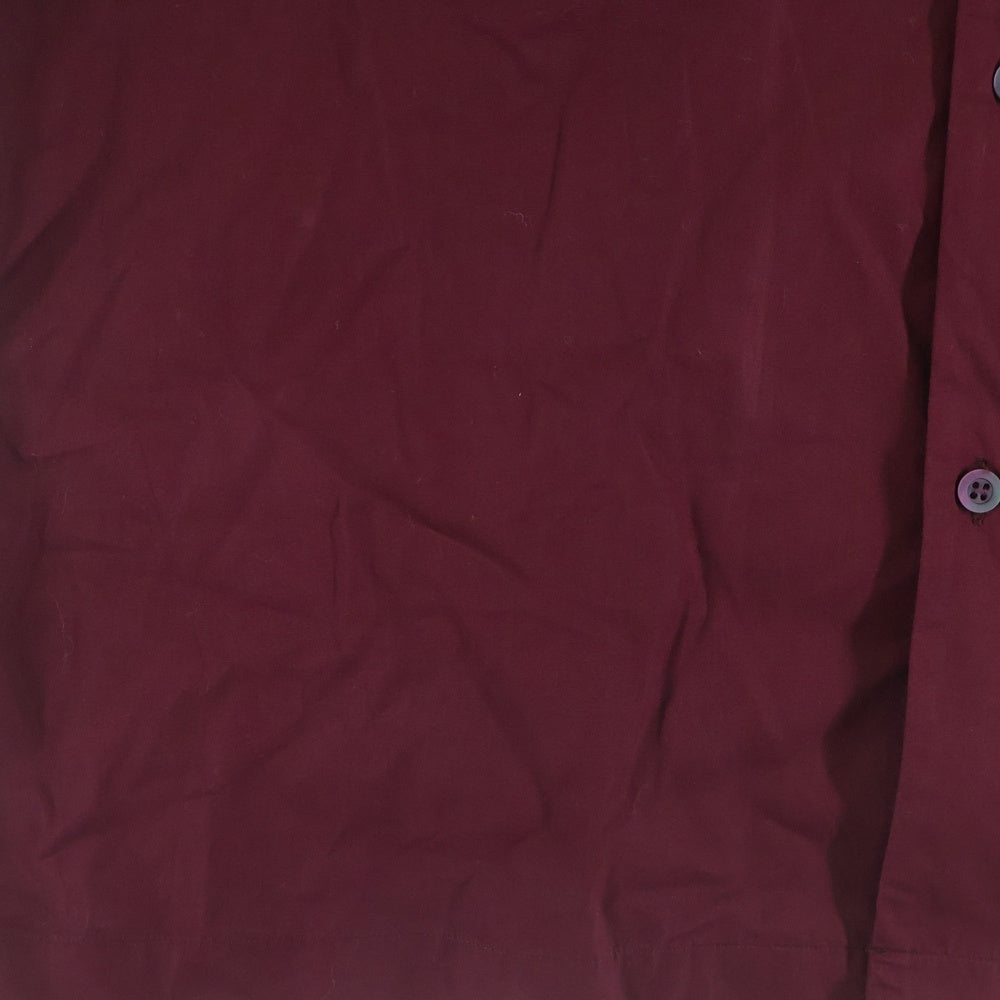 DRIES VAN NOTEN(ドリスヴァンノッテン) 23SS CLASEN 6238 M.W.SHIRT コットンポプリン 半袖シャツ レッド