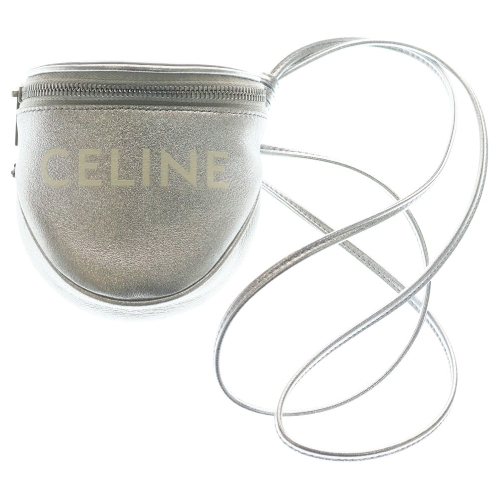 CELINE(セリーヌ) LOGO PRINTED TRUMPET SHOULDER BAG ロゴ プリント トランペット ショルダーバッグ シルバー レディース