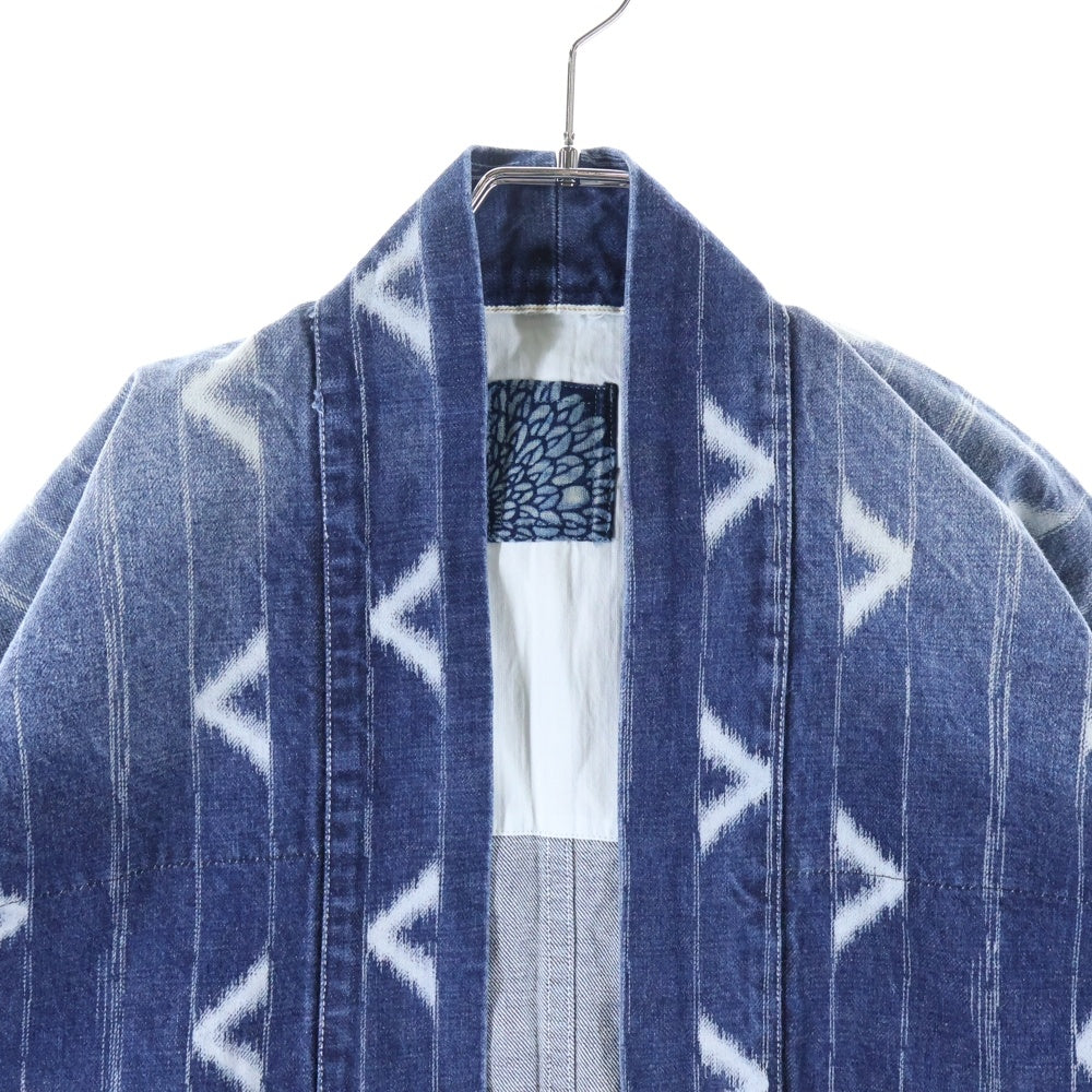 VISVIM(ヴィスヴィム) LHAMO SHIRT ONE WASHED ウォッシュド加工 ハモ スタンドカラーデニム ドローストリング シャツジャケット インディゴ