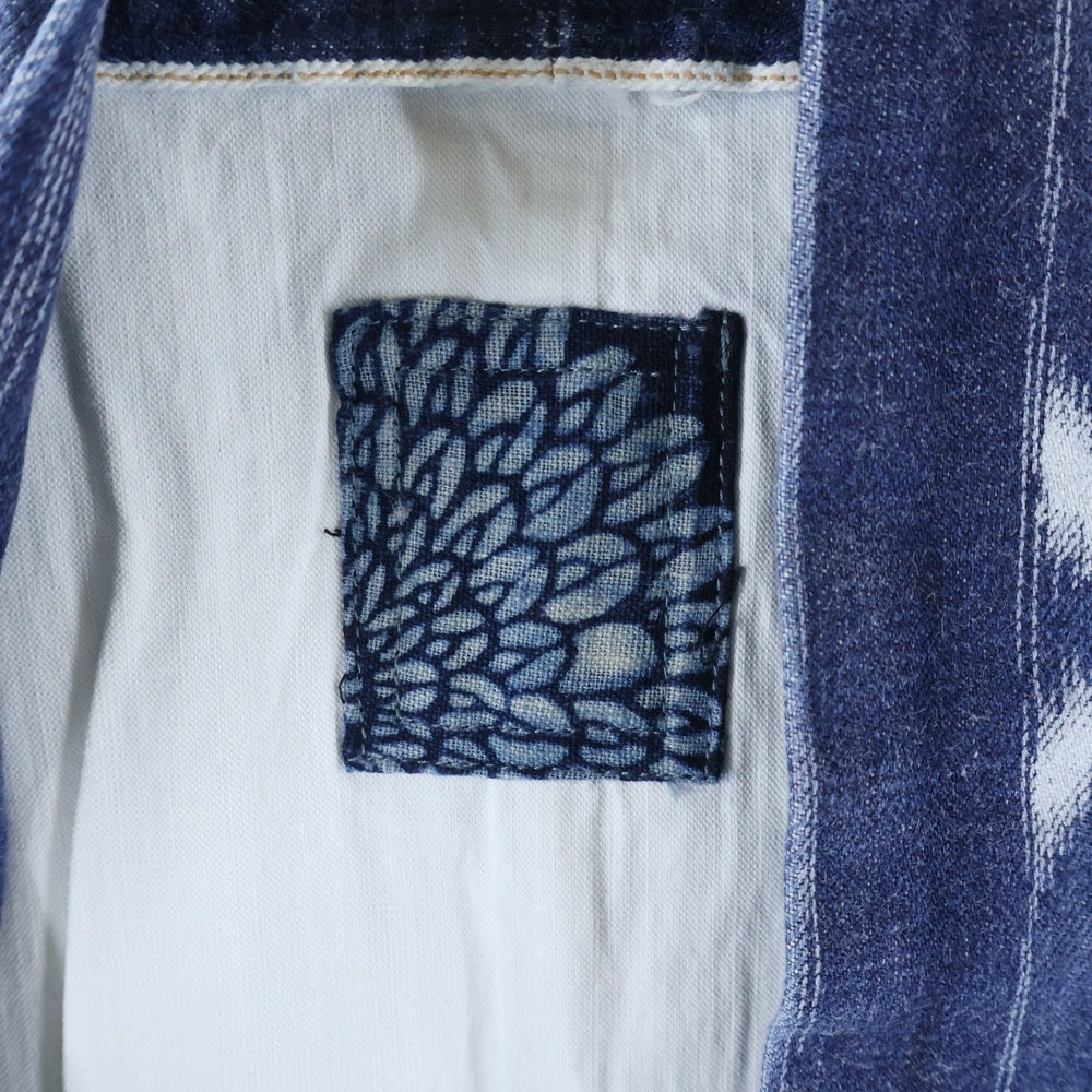 VISVIM(ヴィスヴィム) LHAMO SHIRT ONE WASHED ウォッシュド加工 ハモ スタンドカラーデニム ドローストリング シャツジャケット インディゴ