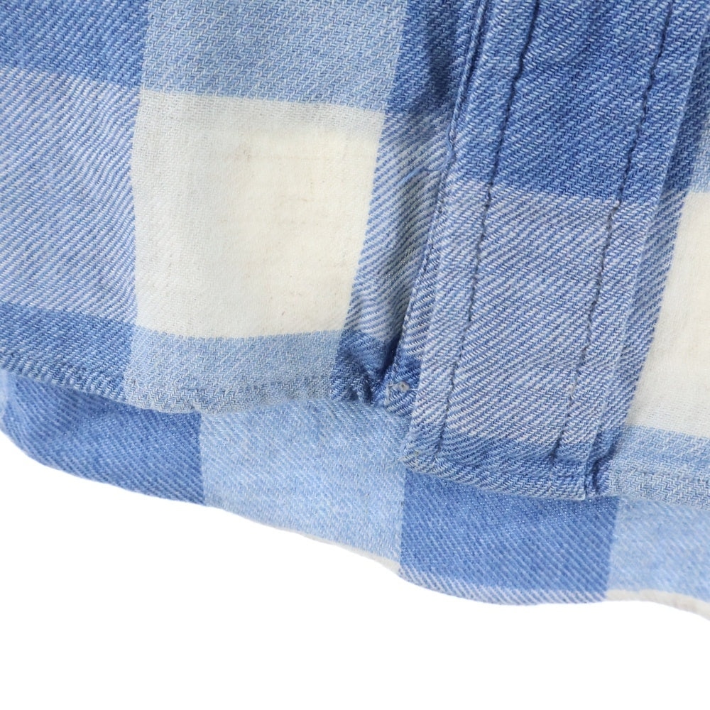 RRL(ダブルアールエル) 長袖チェックシャツ フランネルシャツ ホワイト/ブルー 65978