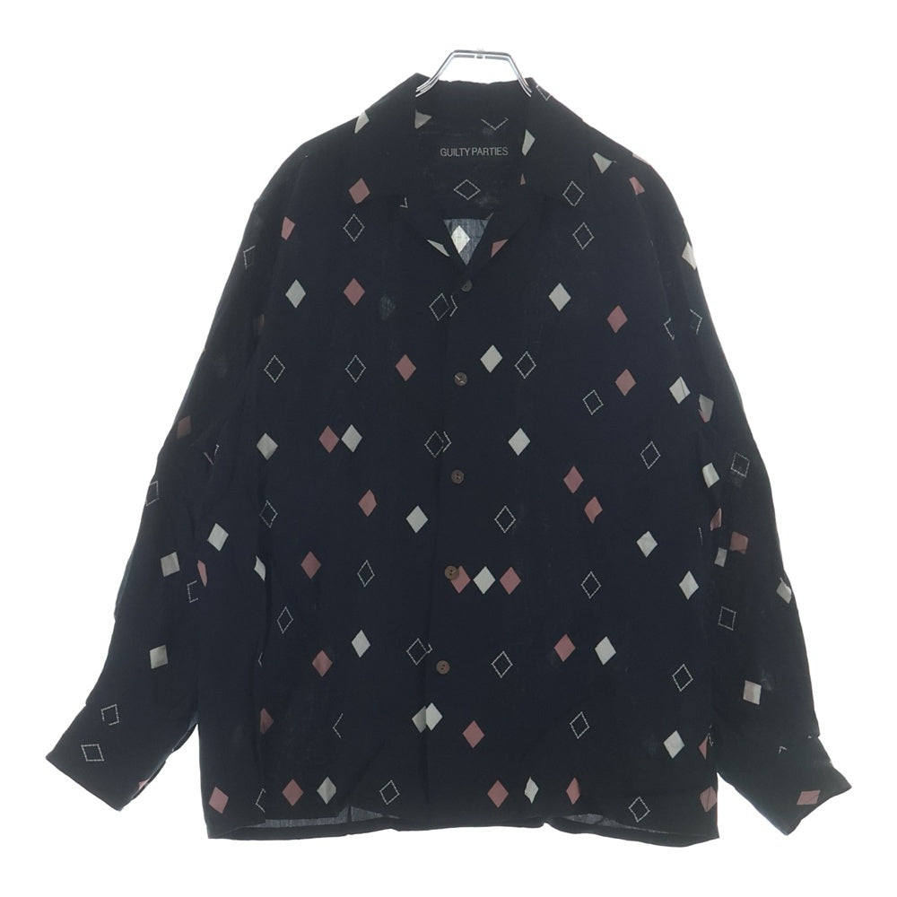 WACKO MARIA(ワコマリア) 24SS DIAMOND HAWAIIAN SHIRTS ダイヤモンド 長袖シャツ ブラック
