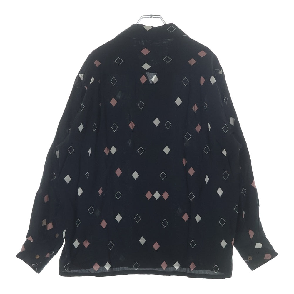 WACKO MARIA(ワコマリア) 24SS DIAMOND HAWAIIAN SHIRTS ダイヤモンド 長袖シャツ ブラック