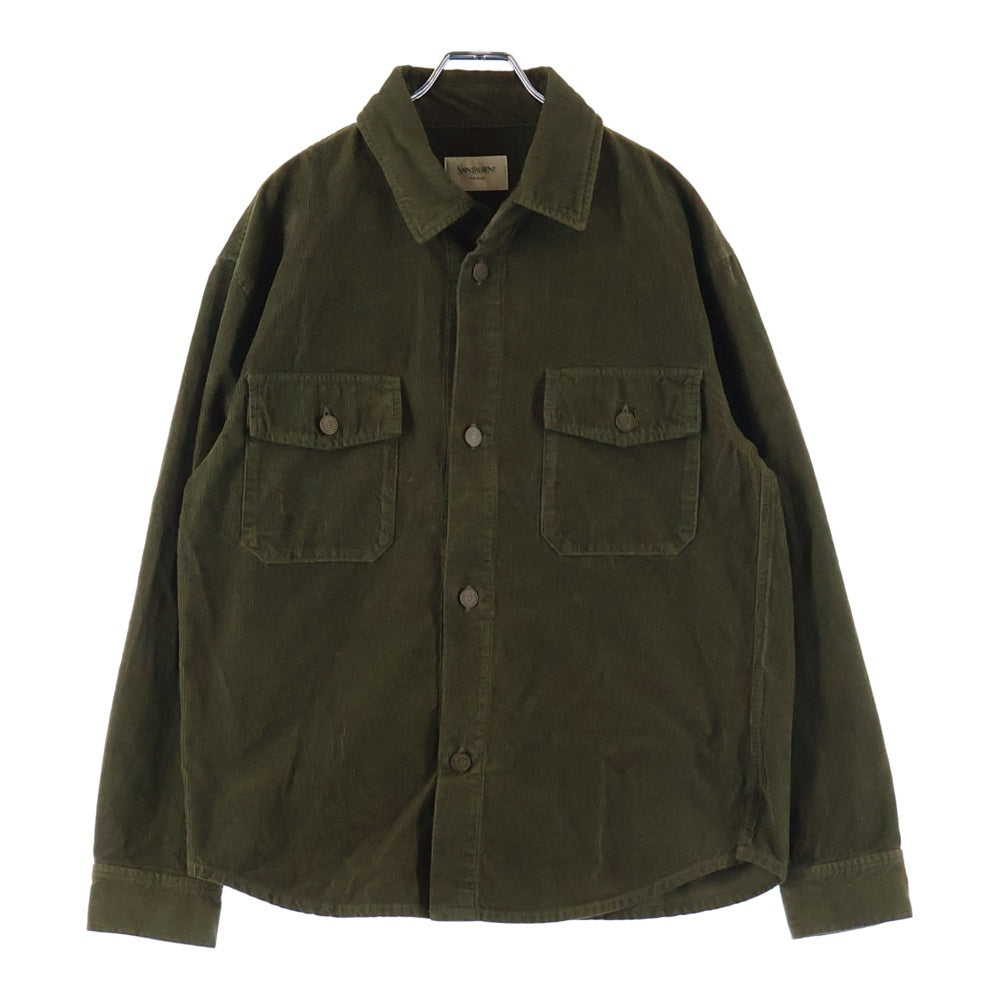 SAINT LAURENT PARIS(サンローランパリ) カーゴポケット コーデュロイジャケット シャツジャケット モスグリーン 838725