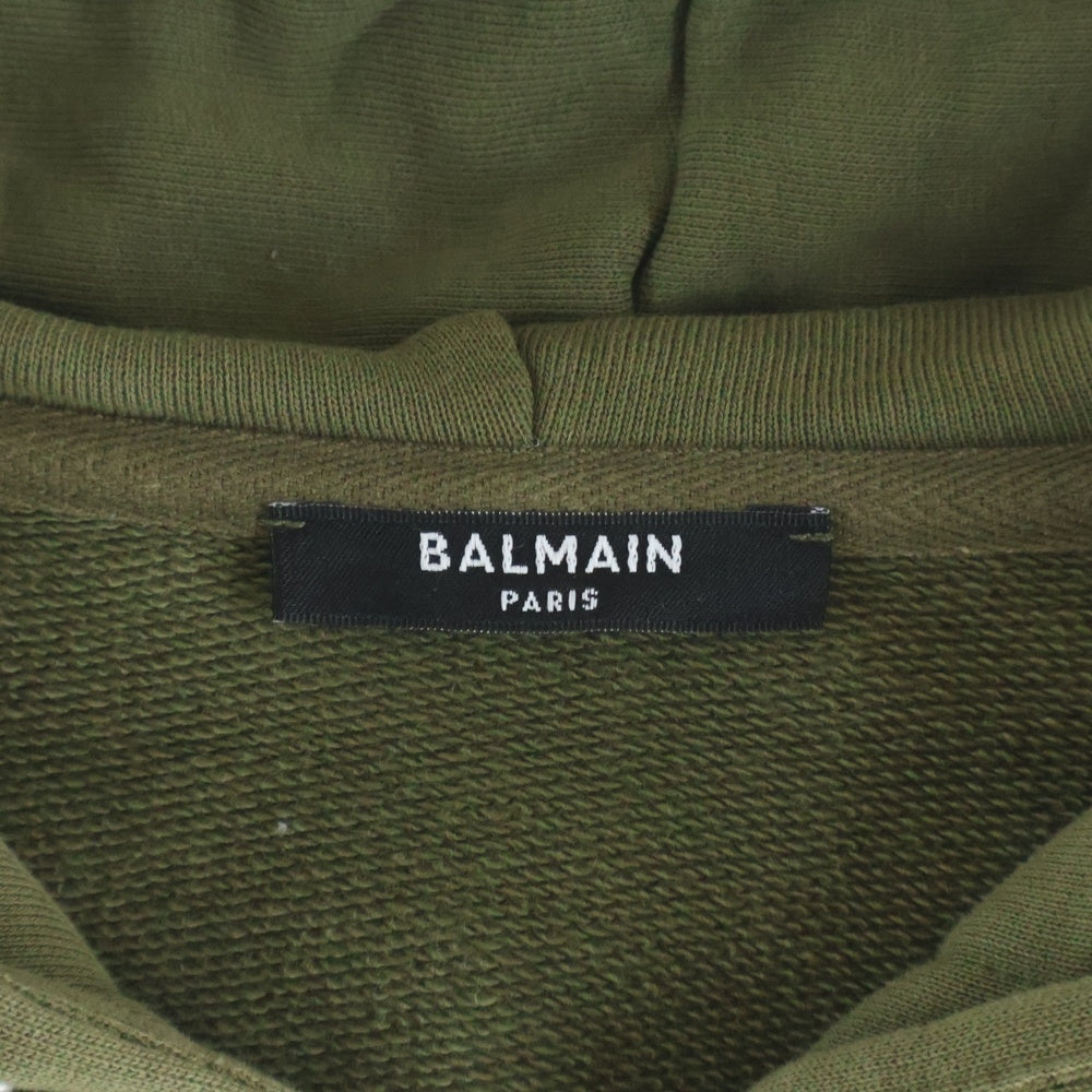 BALMAIN(バルマン) ZIPUP HOODIE ジップアップ フーディー パーカー カーキ 3122I240