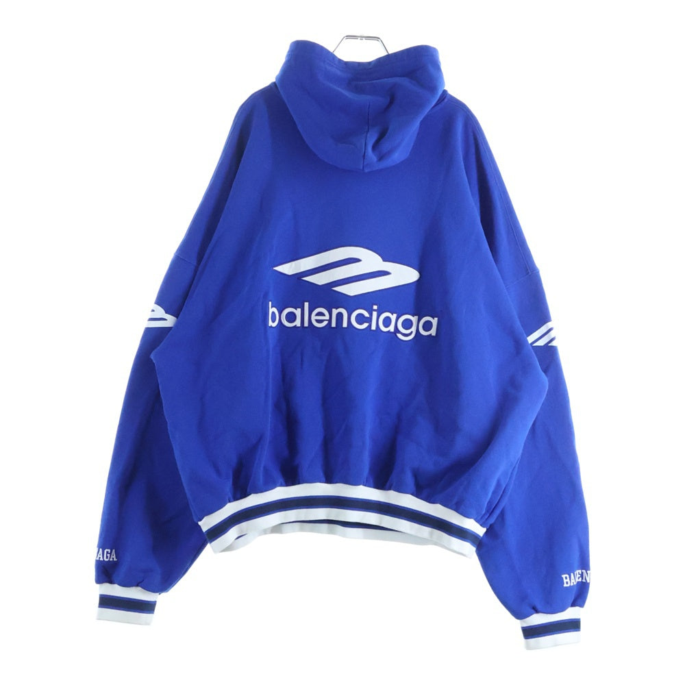 BALENCIAGA(バレンシアガ) 25AW 3b Football Polo Hoodie フットボール ポロ プルオーバーパーカー ブルー 827939 TTVQ8
