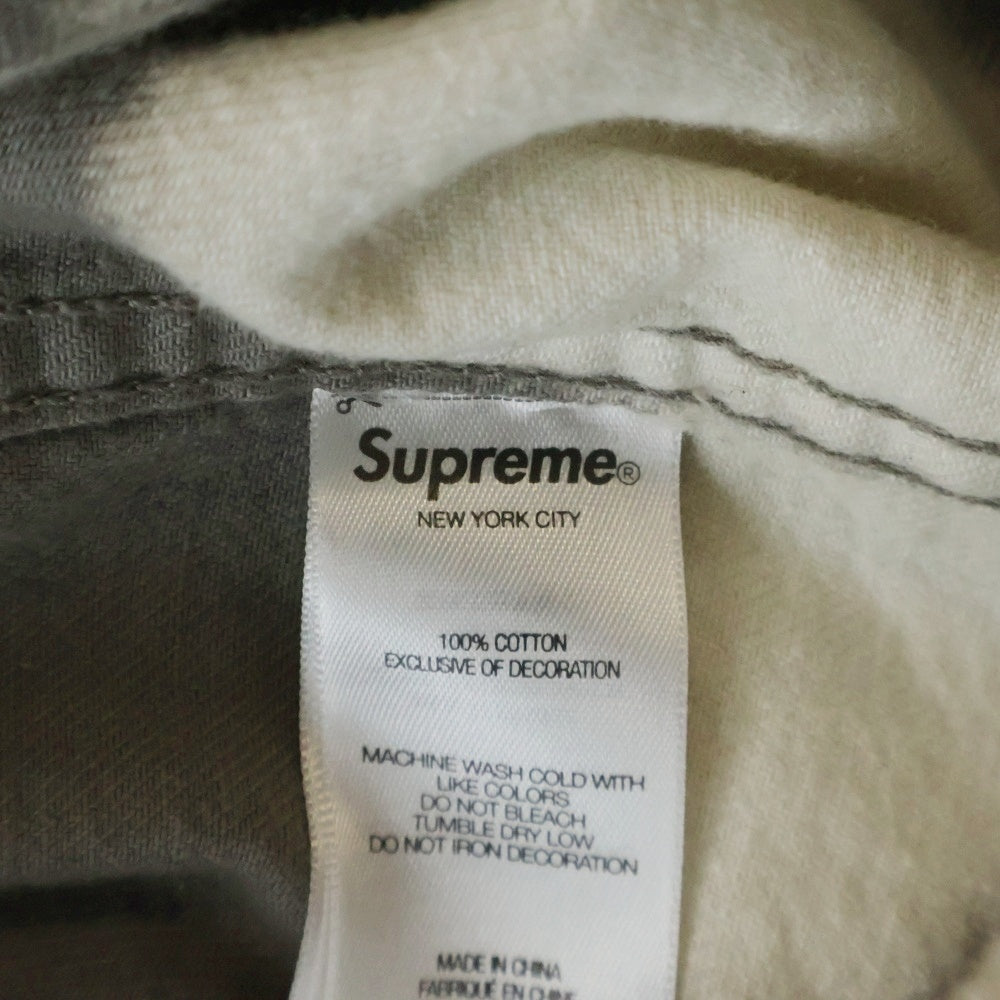 SUPREME(シュプリーム) 25SS Hooded Denim Shirt Bleached ブリーチ加工 デニムフーディーシャツ グレー