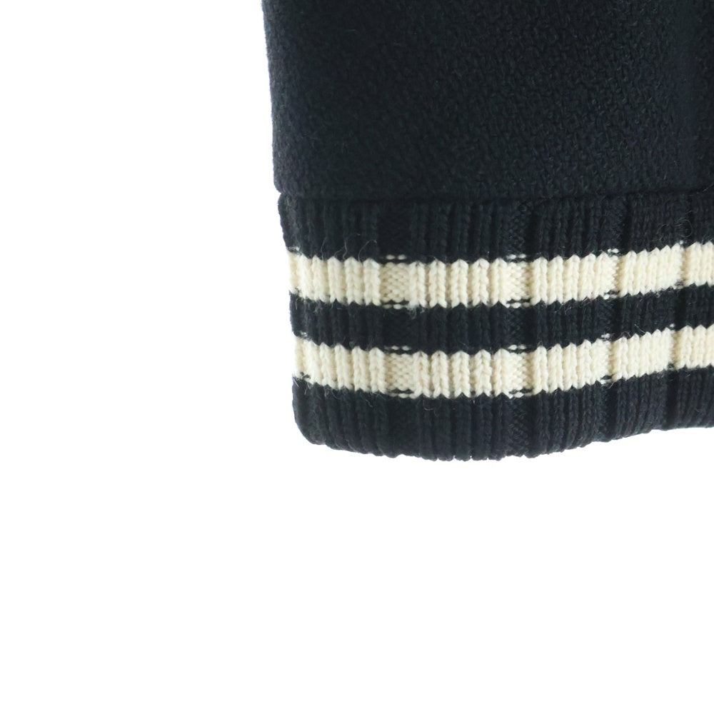 SAINT LAURENT PARIS(サンローランパリ) 22SS Teddy Jacket バック ロゴ テディ ジャケット ウール スタジャン ブラック/ホワイト 625918 Y180W