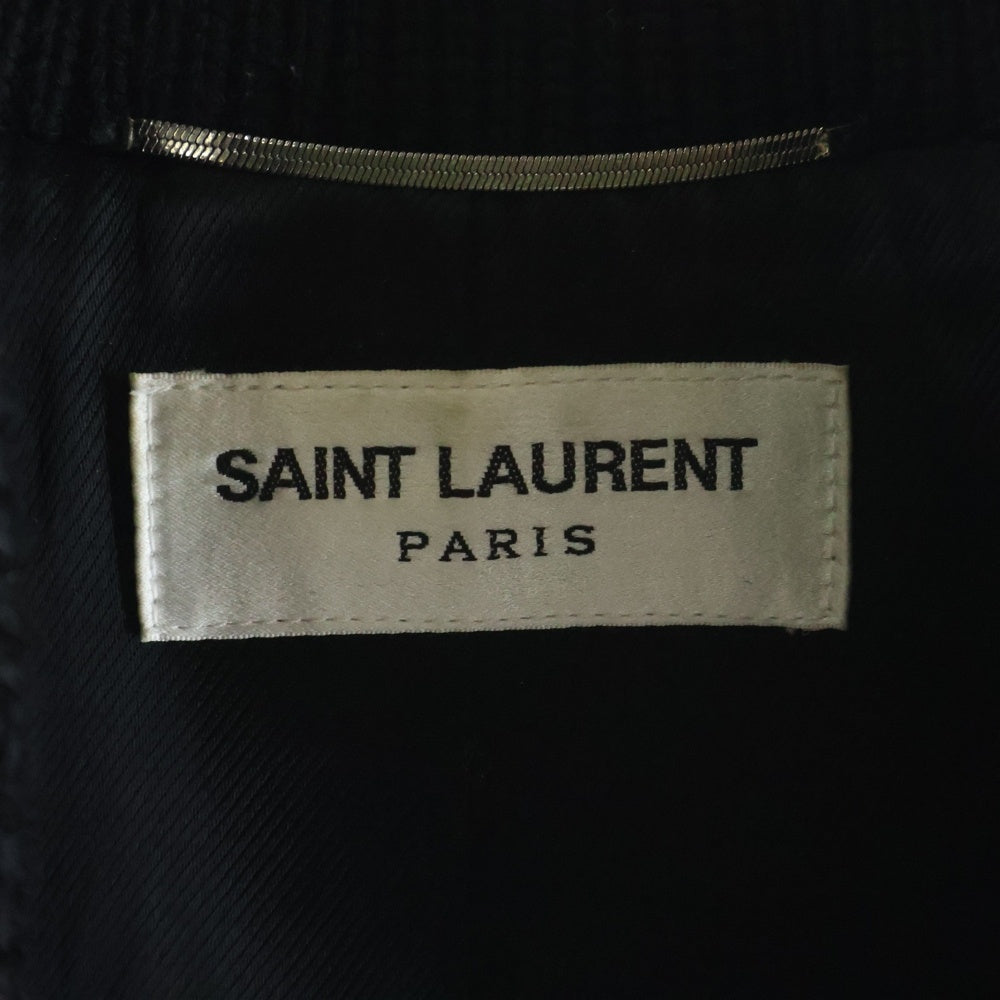 SAINT LAURENT PARIS(サンローランパリ) 22SS Teddy Jacket バック ロゴ テディ ジャケット ウール スタジャン ブラック/ホワイト 625918 Y180W