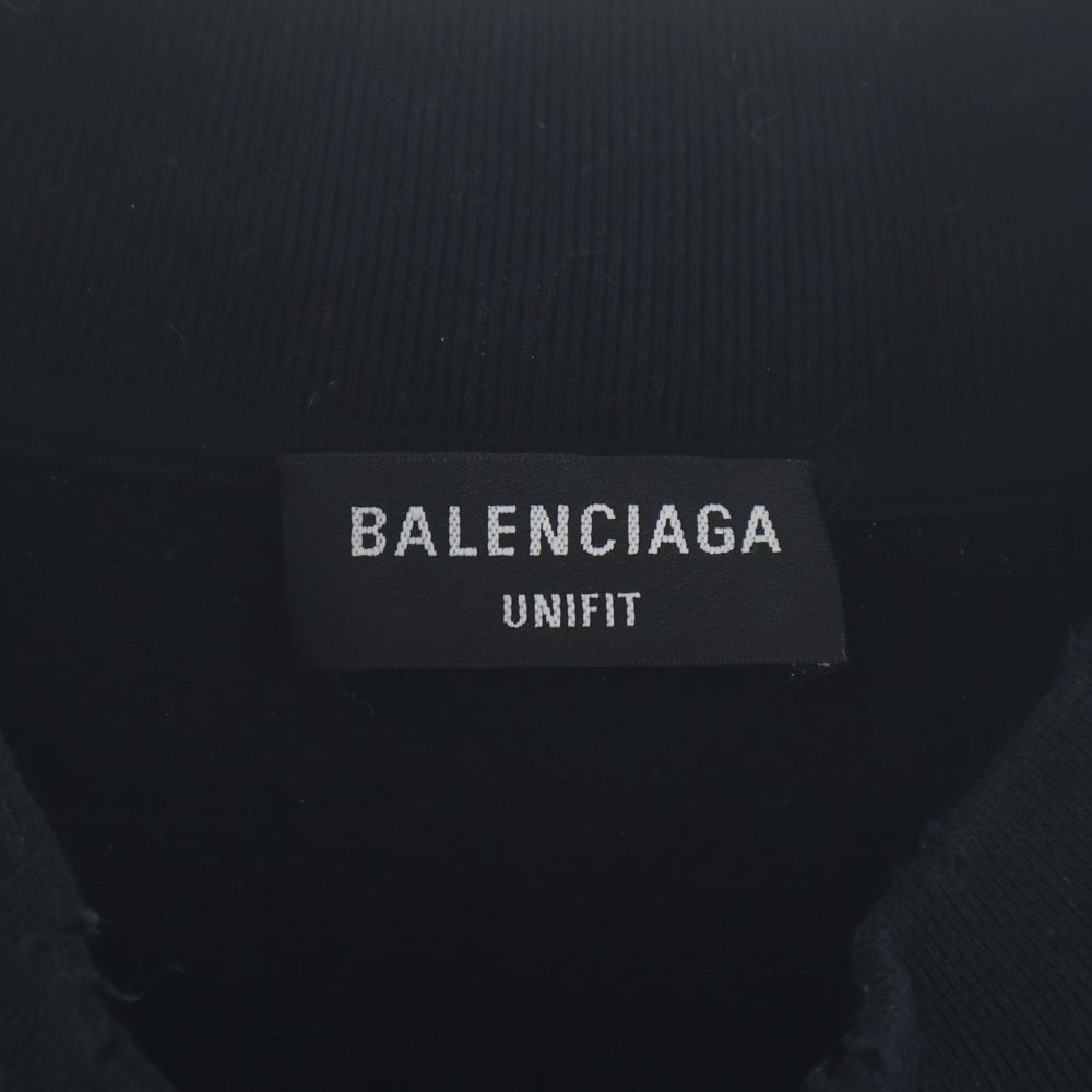 BALENCIAGA(バレンシアガ) フロントロゴ刺繍 スウェットトレーナー ブラック 652981 TKVD4