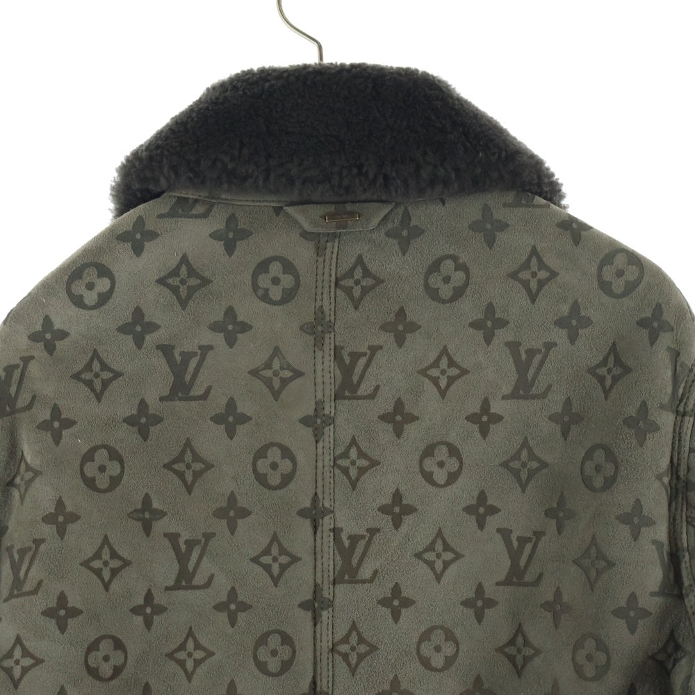 LOUIS VUITTON(ルイヴィトン) 22SS LVSEモノグラム エンボスモノグラム シアリングジャケット レザージャケット カーキ RM221Q