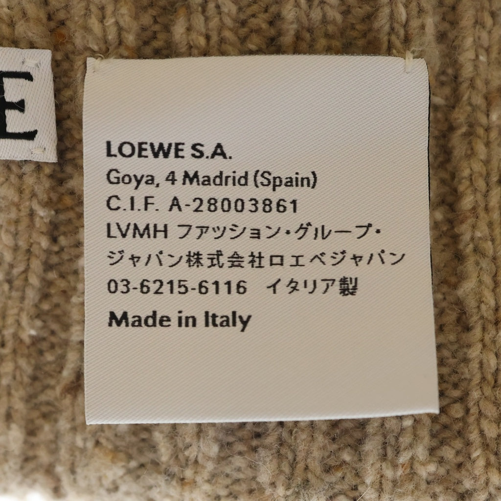 LOEWE(ロエベ) 23AW KNIT BEANIE ロゴ刺繍 ニットビーニー 帽子 ベージュ