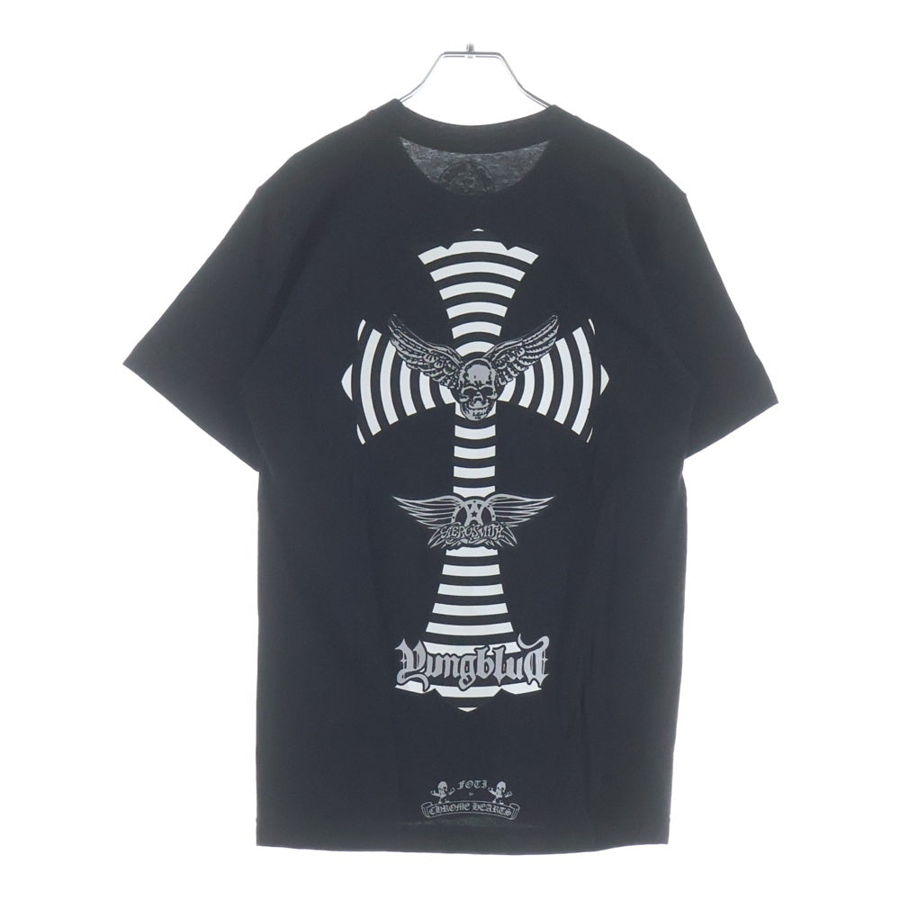 CHROME HEARTS(クロムハーツ) ×エアロスミス 青山限定 FOTI プリント 半袖Tシャツ カットソー ブラック